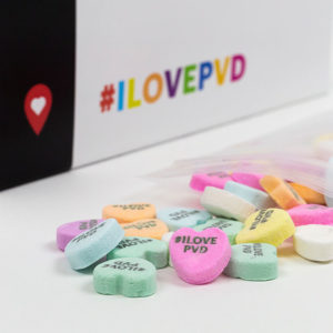 Delin Design Valentine's Day 2019 Providence Direct Mail Promotion: #ILovePVD Candy Hearts Detail