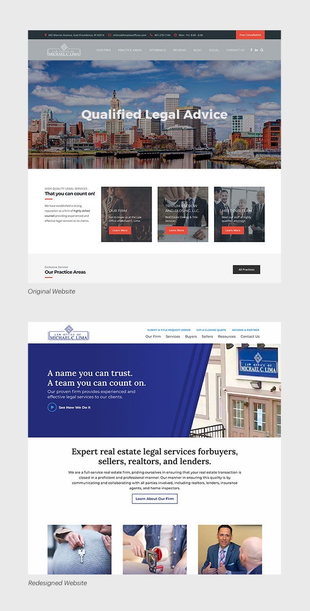 Lima Law Office: Website Redesign - Delin Design